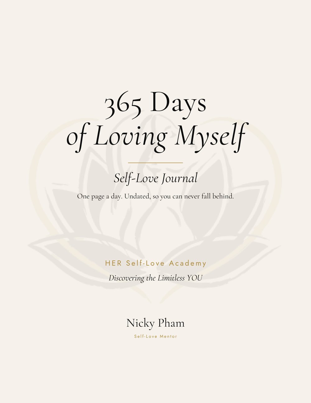 365 Days of Loving Myself — the printable journal, ivory cover
